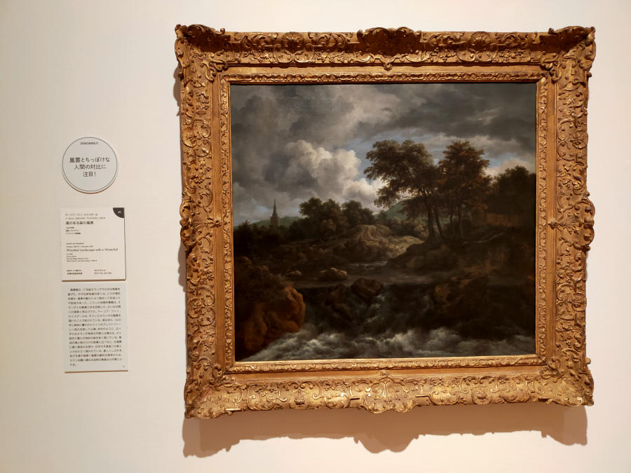 〈滝のある森の風景〉　ヤーコプ・ファン・ロイスダールの絵画